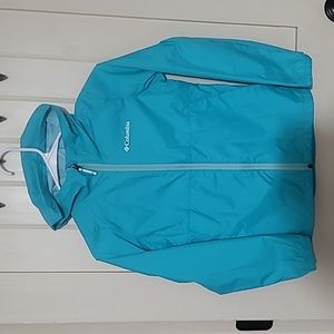 Girls columbia windbreaker,  size S 7/8, teal